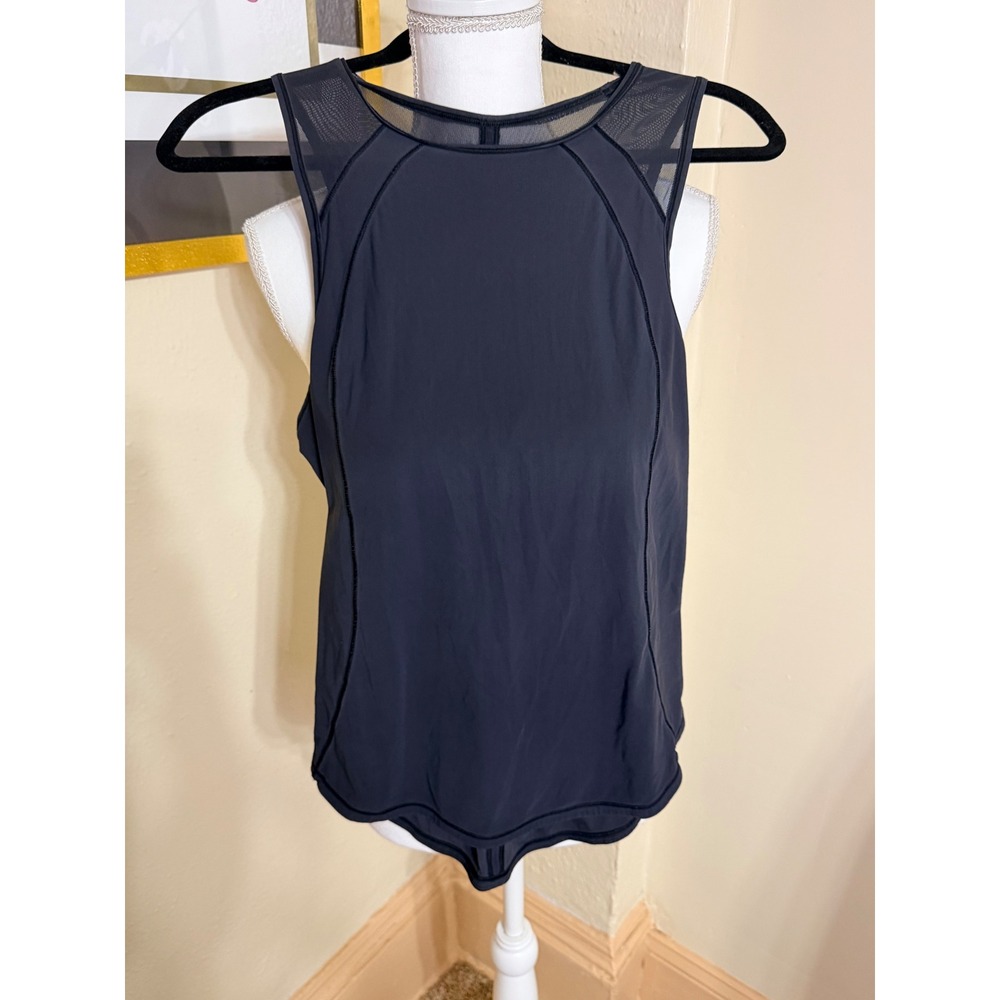 Lululemon Sculpt Tank Top Black Mesh Racerback Sleeveless Running Shirt Womens
